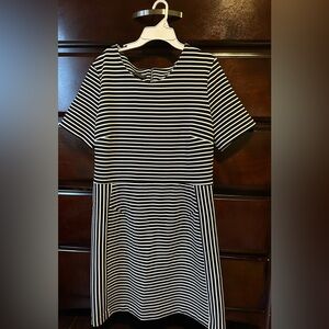 Metaphor Black and White Striped Mini Dress